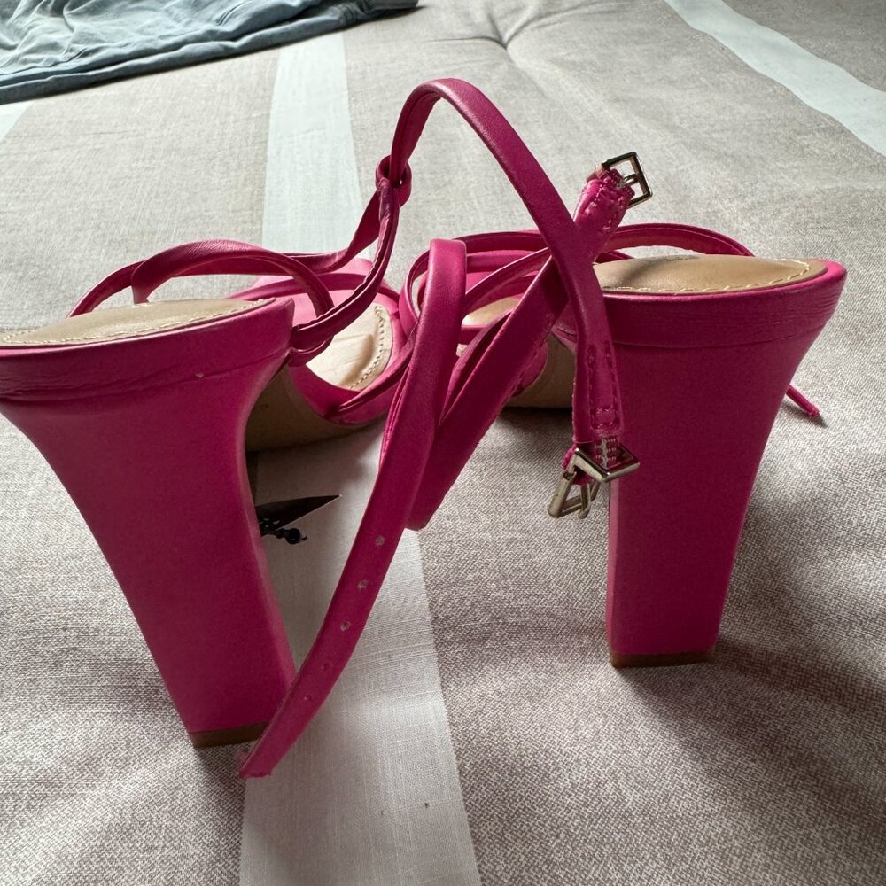 NWT Express Strappy High Heels in Rose Pink Sz 7 - Picture 3 of 5